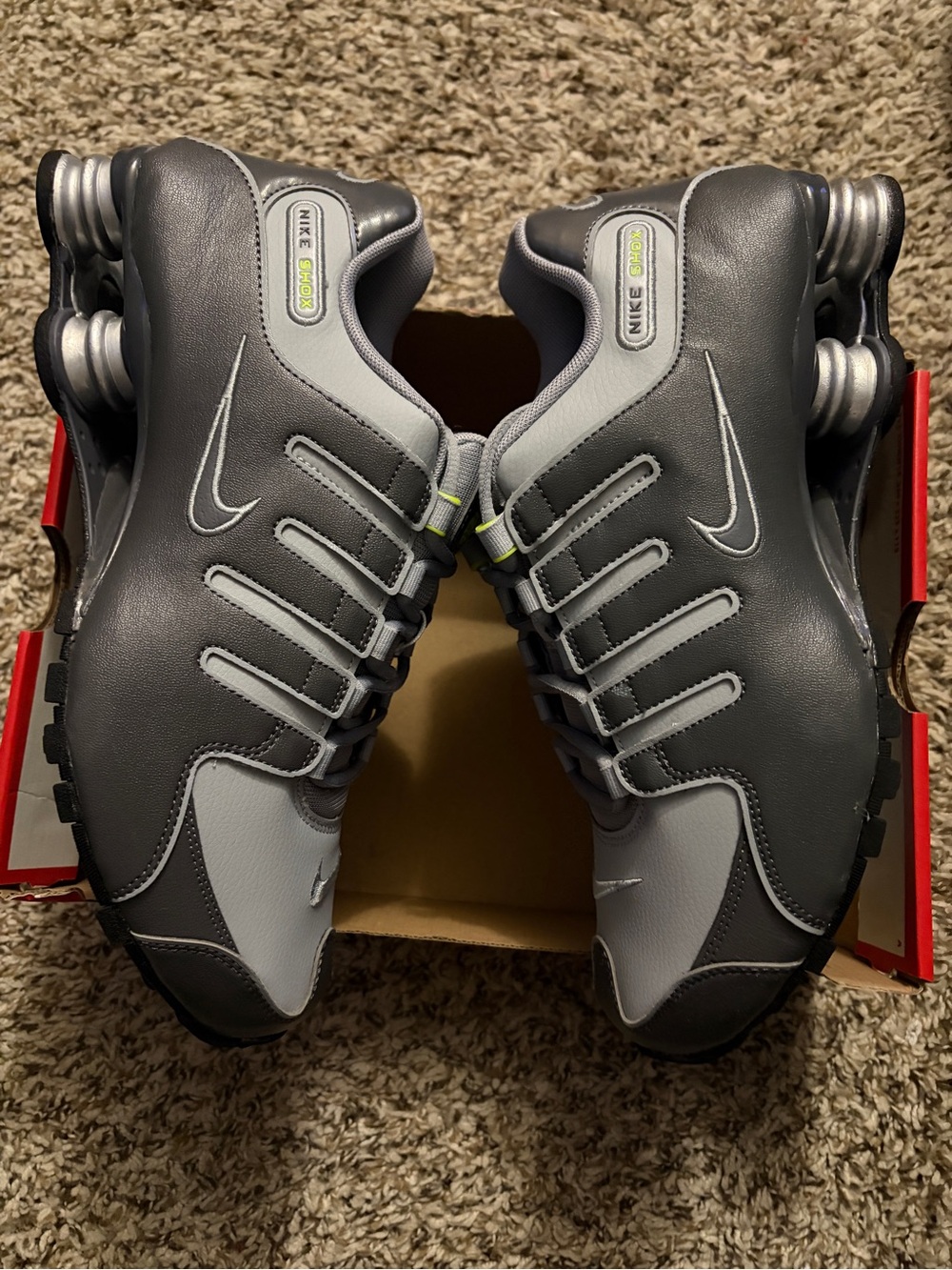 Size - 10 Nike Men’s Athletic Shox Shoes - Grey and Light Grey